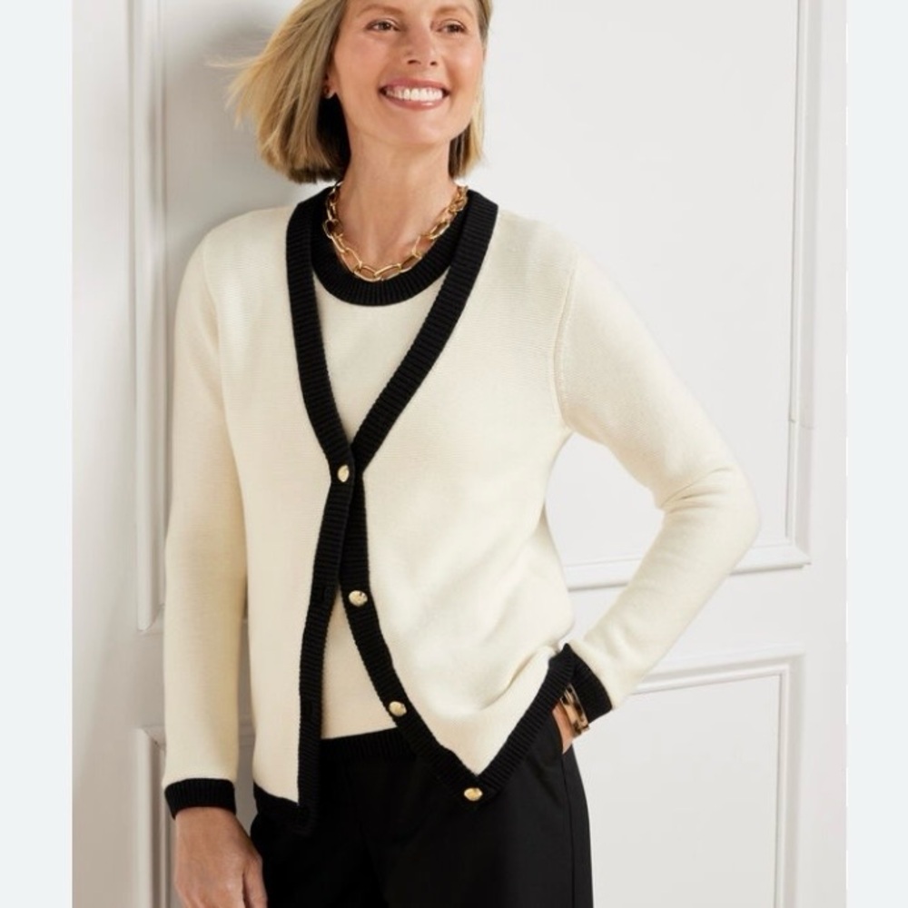 Talbots twin sweater set sz XL tank and 1X cardigan